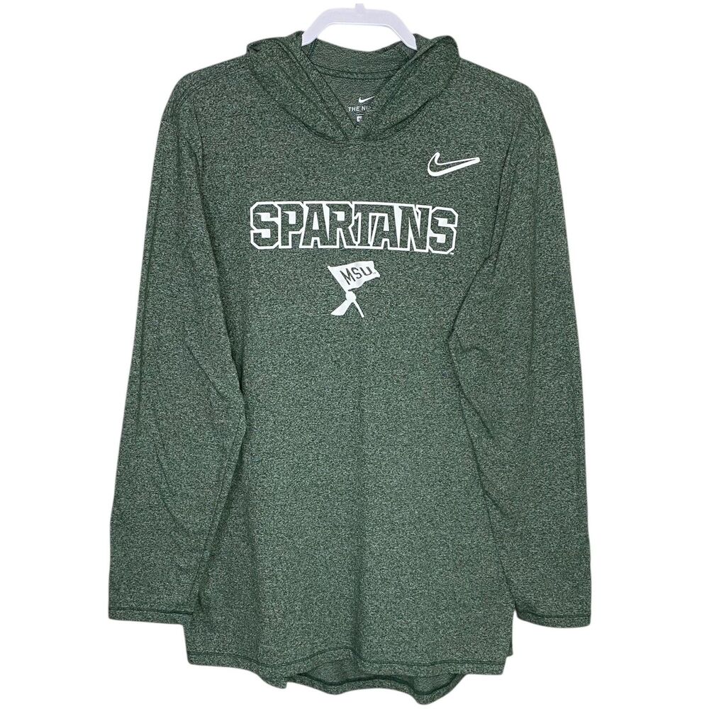 Nike Hoodie XL Green MSU Spartans Sweatshirt Michigan State Lightweight Athletic